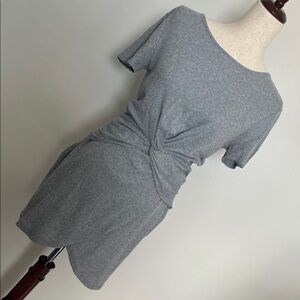 Honey Belle Heather Gray Twist Mini Dress